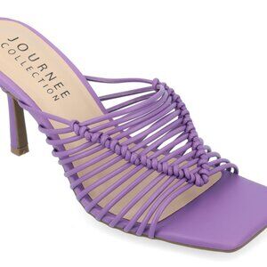 Journee Womens Saskia Tru Comfort Foam Mid Heel Open Toe Sandals, Purple